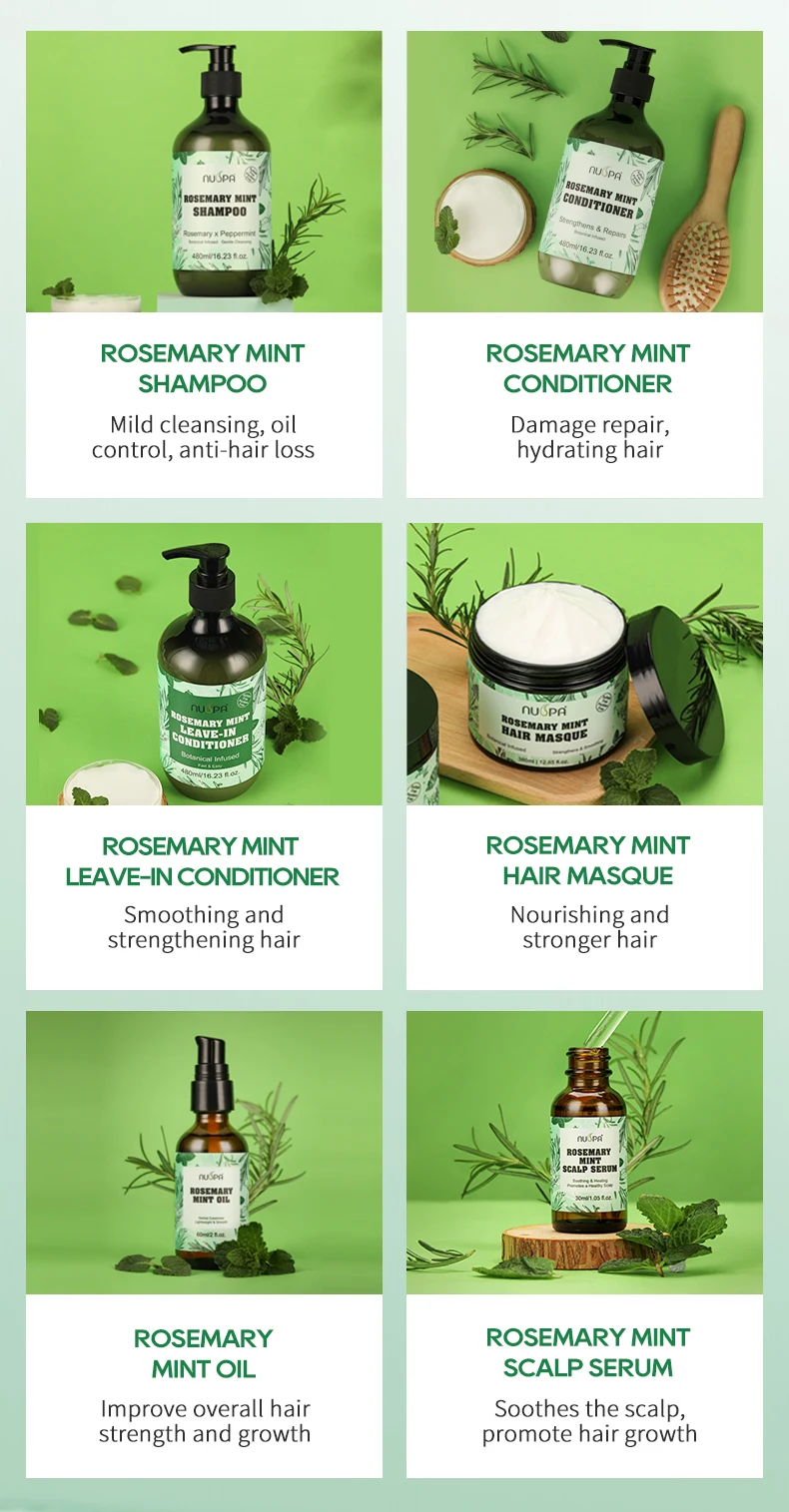 NUSPA Private Label растительная формула для восстановления волос масло ухода за волосами сглаживающее увлажняющее с розмарином
