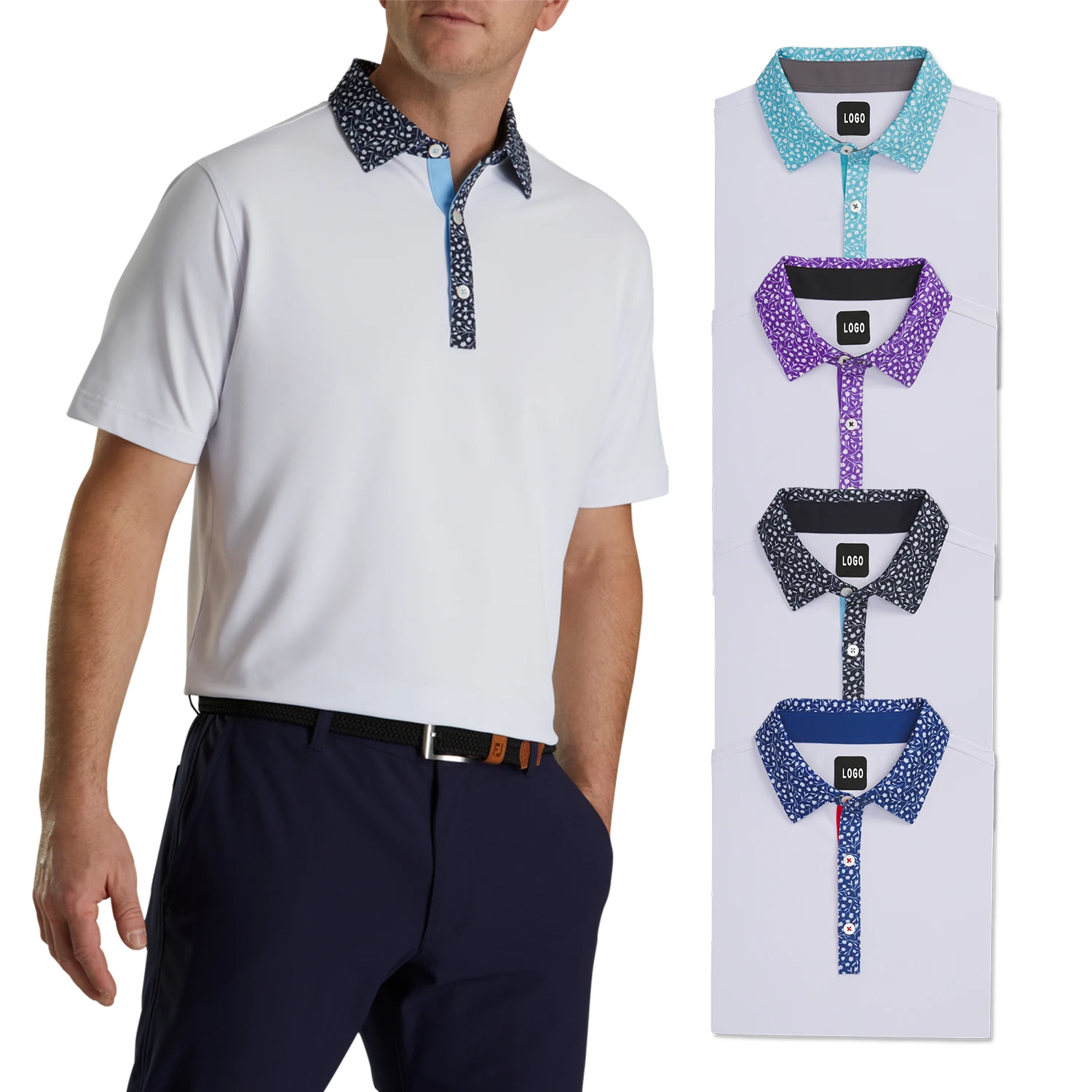 Blank Plus Size Short Sleeve Button Up Polo Shirts Heavyweight Golf Clothing 100% Cotton For Men