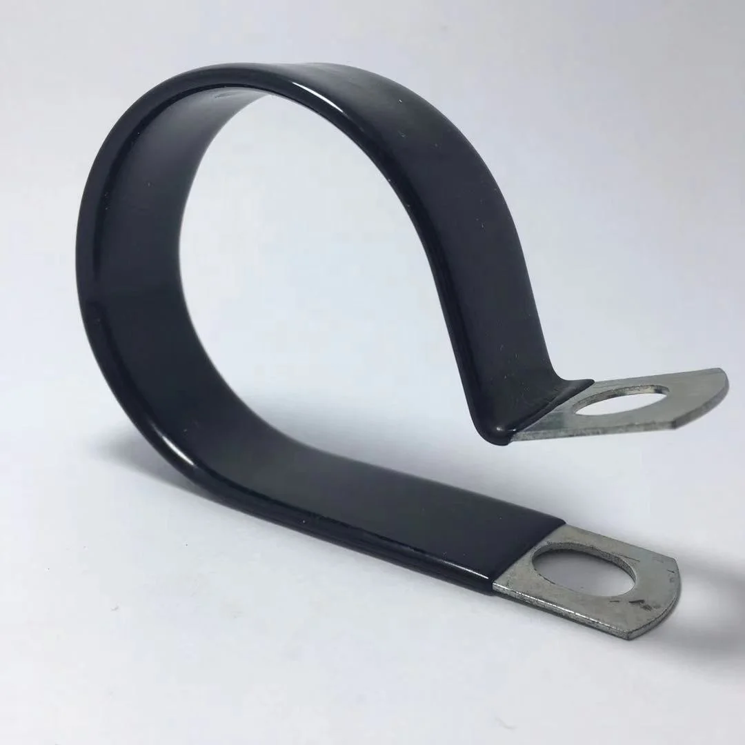 Feeder Cable Clamp Rubber Lined Cushioned P Type clips Fixing Hose Clamps