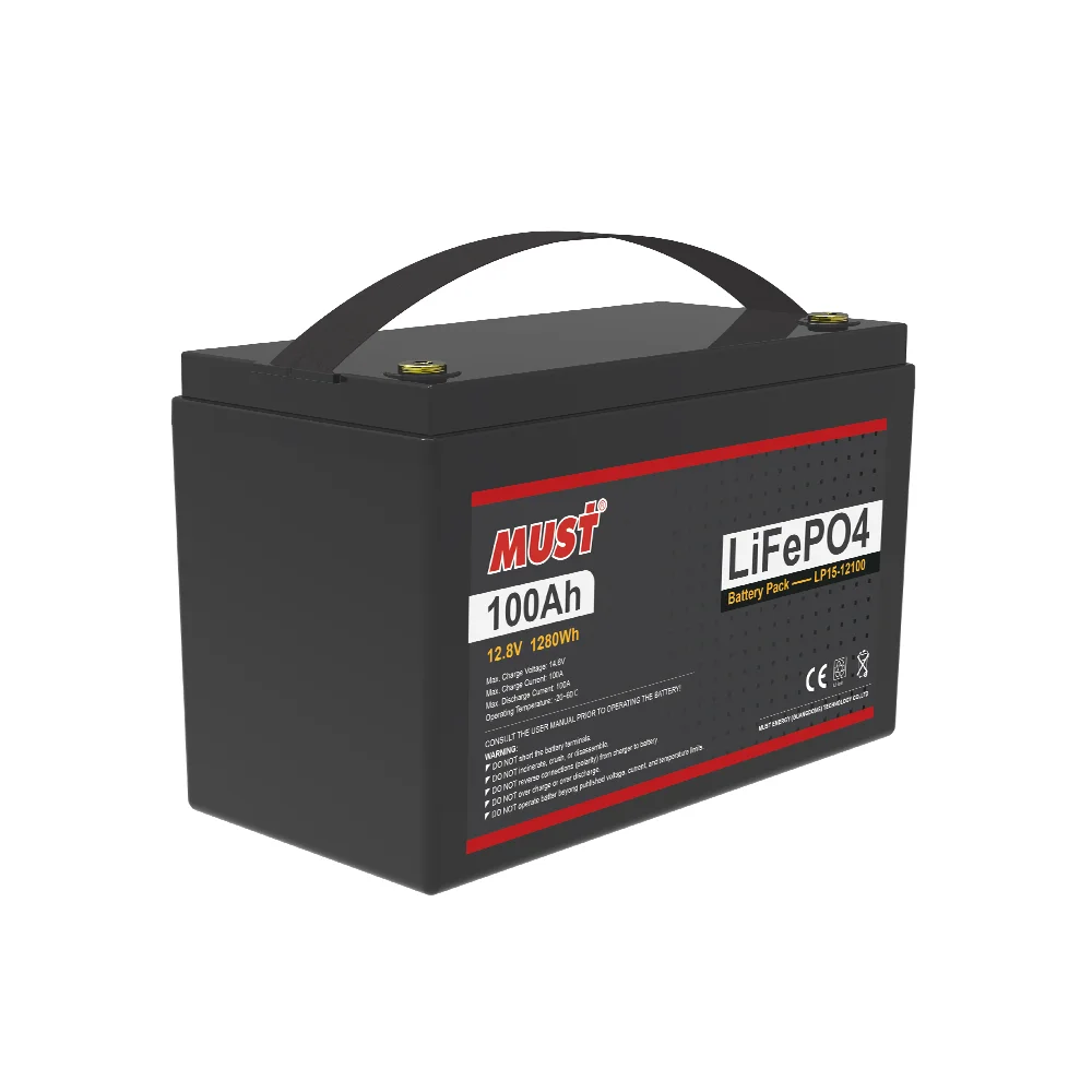 MUST 25.6V 100Ah 2560Wh Support Bluetooth and APP Extreme Heat Tolerance Long Life LITHIUM IRON PHOSPHATE (LIFEPO4) BATTERY