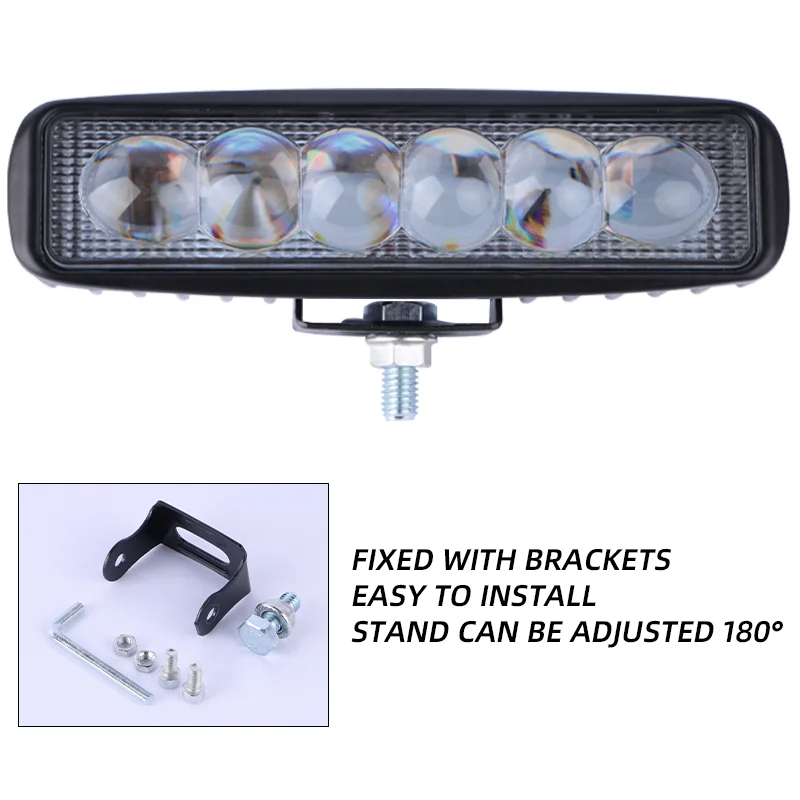 New single row 4 inch 6 lens LED strip light 12v white light for truck car off-road vehicle led light bar