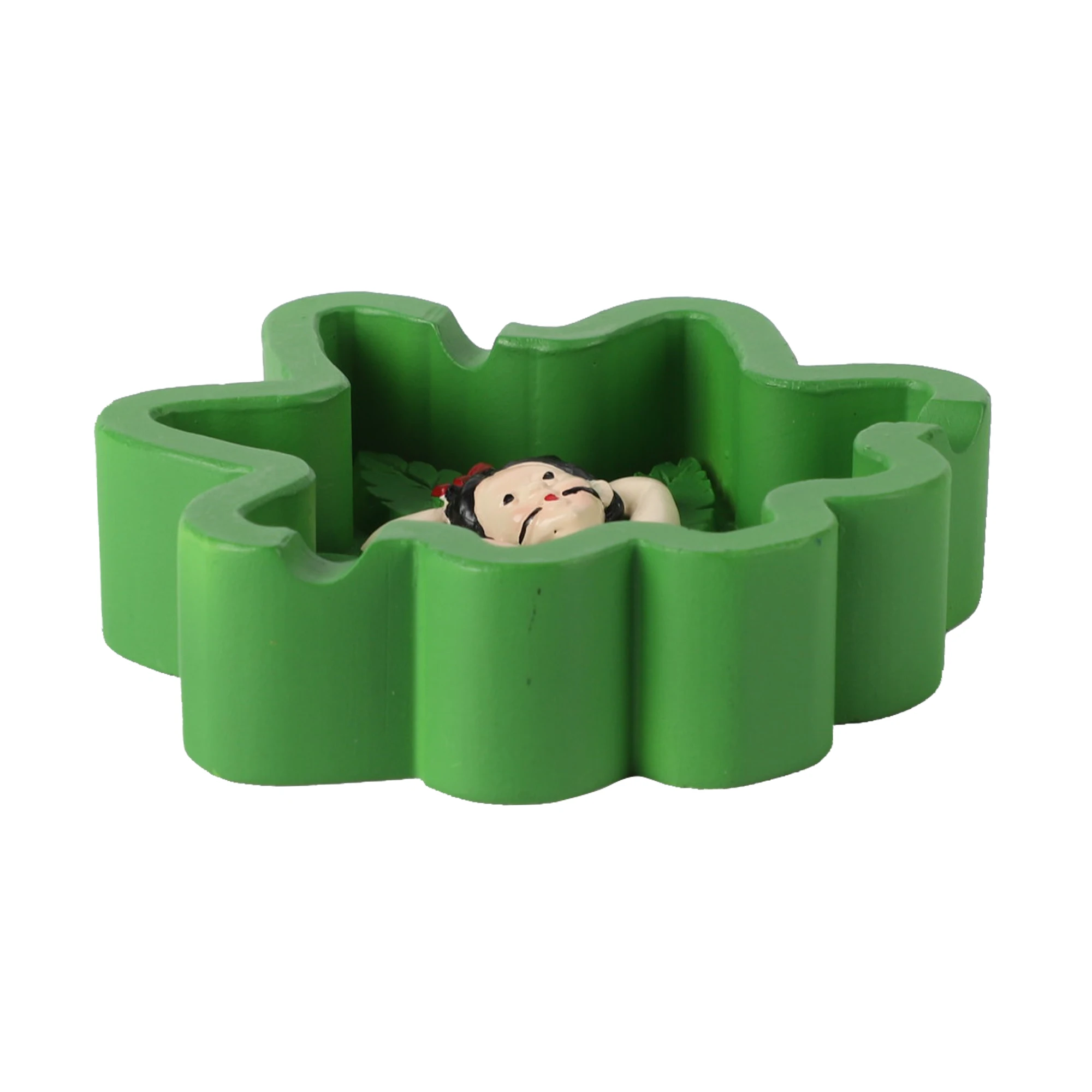 UKETA Customized New Design portable smoking accessories Leaf shape Ash tobacco table pull ring cigarette resin ashtrays