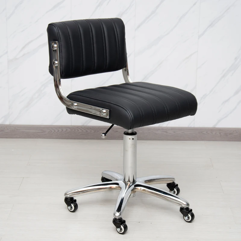 Beauty black white lift saddle pulley hairdressing chair with back rest