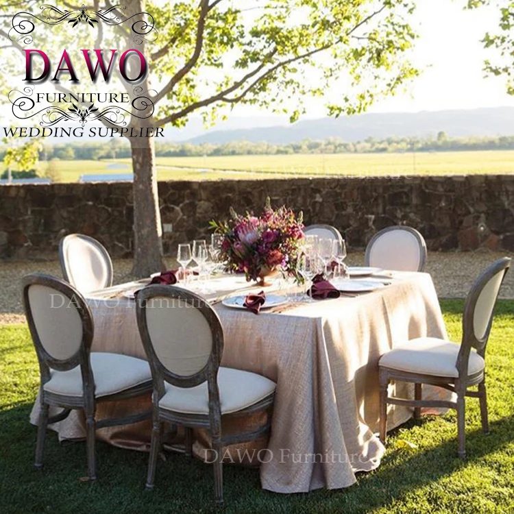 French style round solid wood dining chair round wood chair