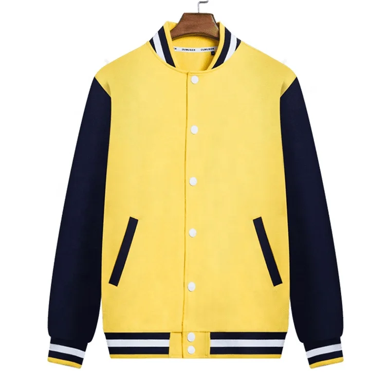 Custom Patchwork Long Sleeve Leisure Jacket High Street Loose Baseball Jacket