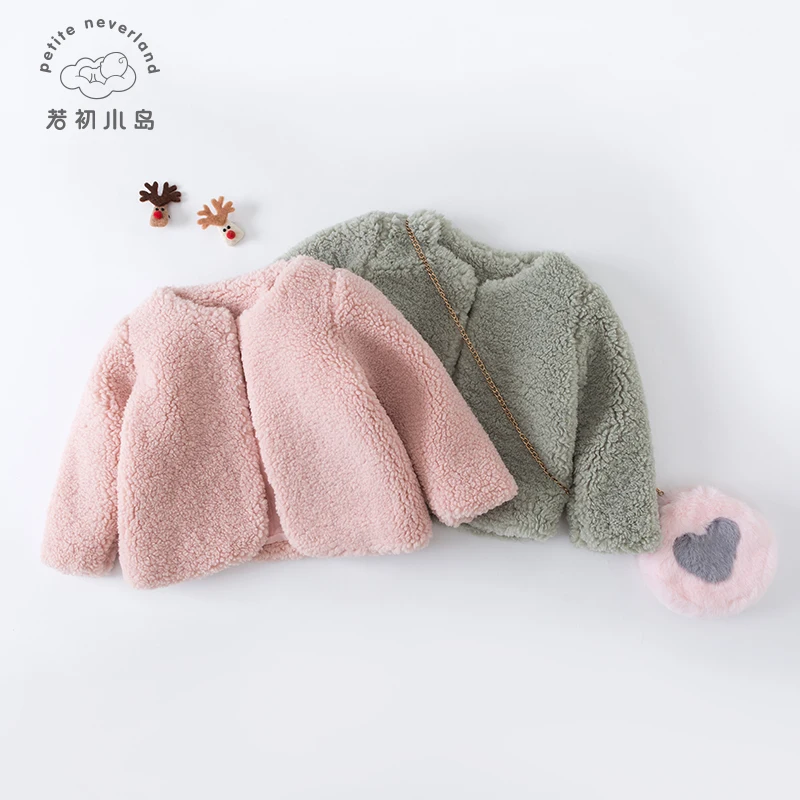 
Fashion new design fluffy fleece faux fur baby winter girl jackets coat 