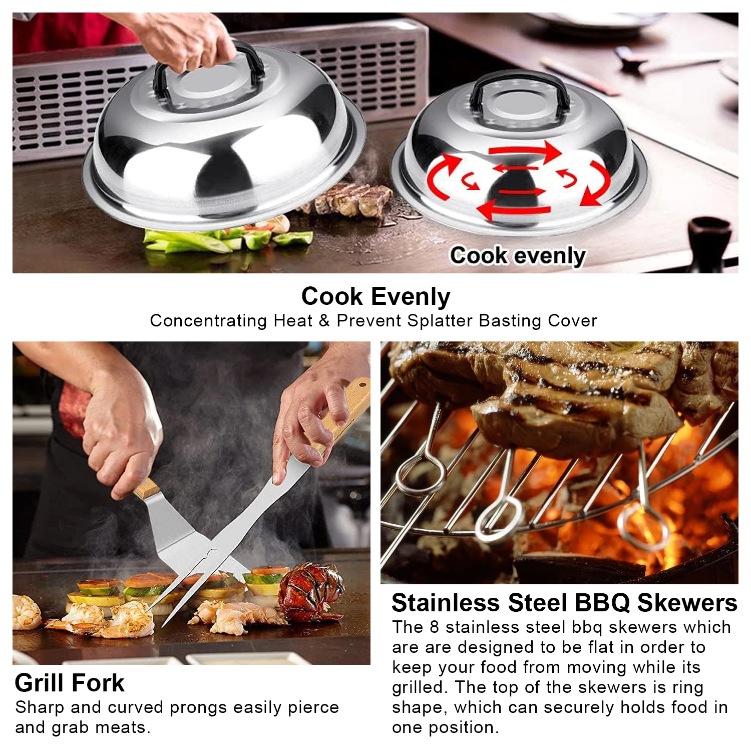 Hot Sale Stainless Steel Outdoor Barbecue Tools Set Teppanyaki Spatula BBQ Grilling Tools Camping Kitchen Tools Set