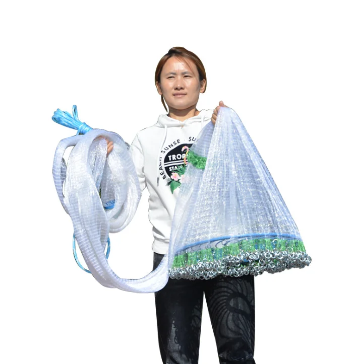 
New Product Portable Outdoor Hand Throw Saltwater Monofilament Thread Casting Net with Perfect Frisbees Design 