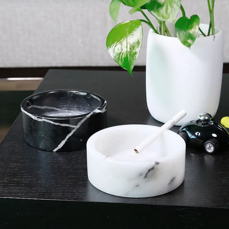 Wholesale Modern Design Marble Porcelain Cigarette Ashtray Ash Tray Round Shape Ash Holder For Home and Hotel
