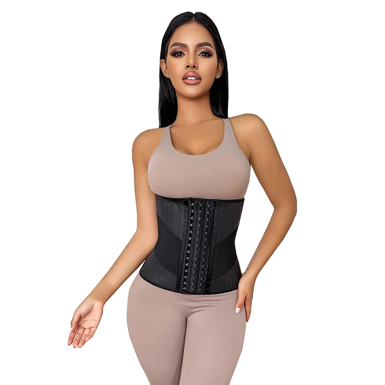 Firm Tummy Control Girdle Latex Sheath Corset Woman Slimming Body Shaper 25 Steel Bone Slim Waist Trainer Belt