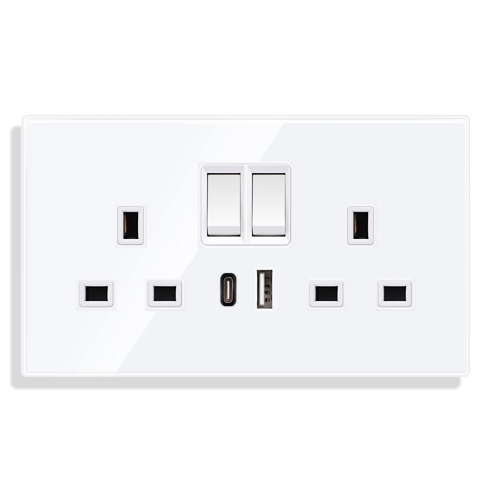 Bingoelec 146 double 13a Universal switched socket Smart Home with indicator USB A+C 20W fast charging UK Socket For Sale