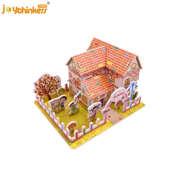 DIY 3d puzzle jigsaw assembling educational toy custom print jigsaw puzzle new toys for kids happy family doll house