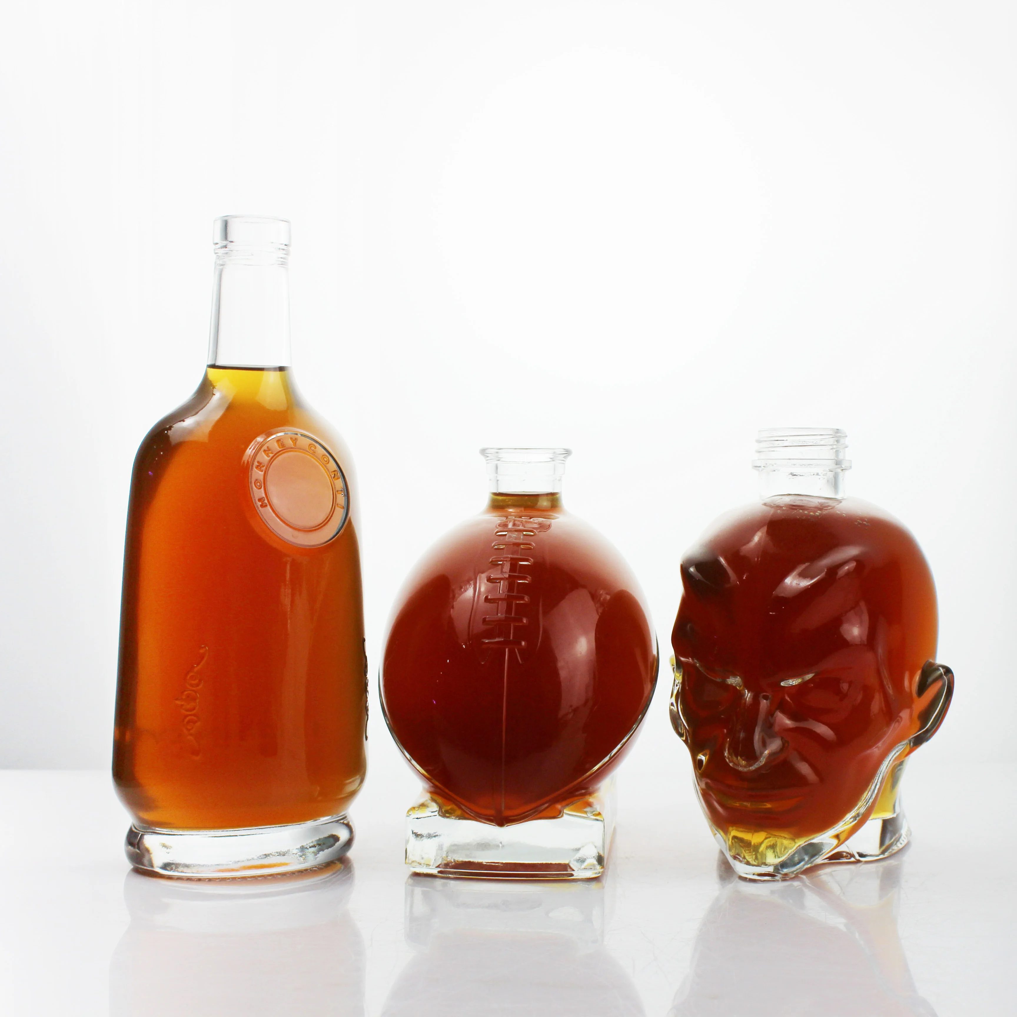 wholesale 500ml 700ml 750ml 1 liter round bottles glass empty gin vodka whiskey glass liquor bottle gin glass bottle with lid