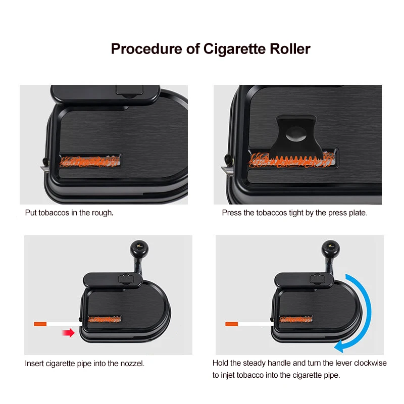 Wholesale High Quality Portable Home Metal Cigarette Injector Manual Tobacco Cigarette Rolling Machine