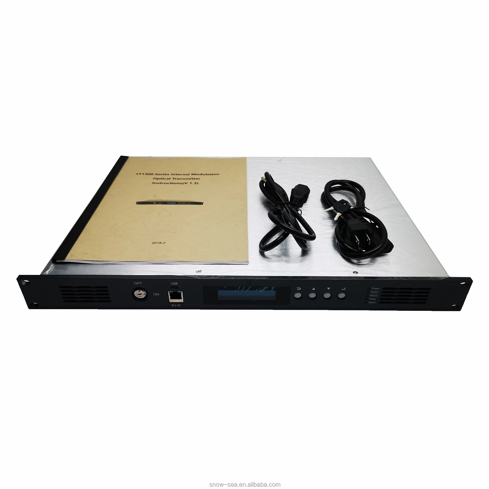 1310nm 26mW 14dBm CATV Optical Transmitter with AGC and Dual Power Supply and Simple Network Management Function