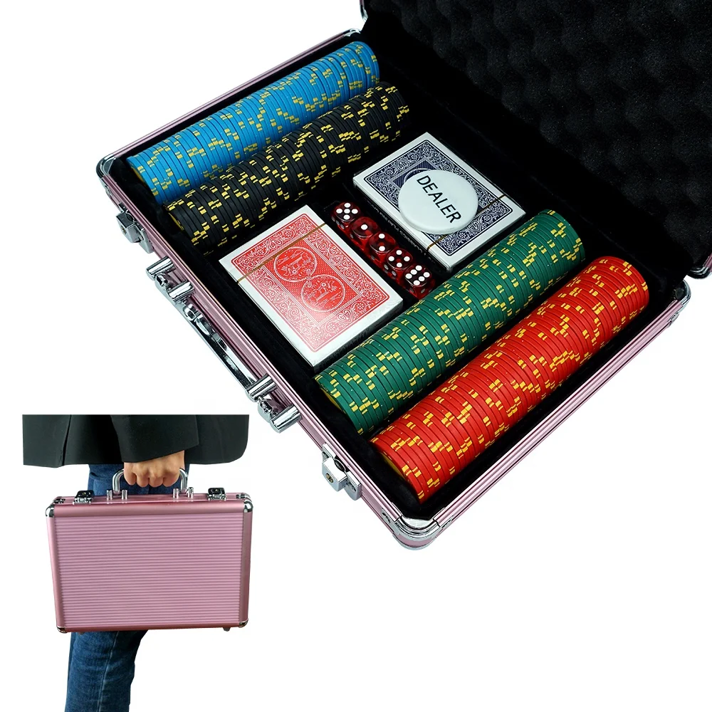 New design pink aluminum box chips poker casino accessory cases for storage 200pcs 39mm or 40mm 43mm poker chips