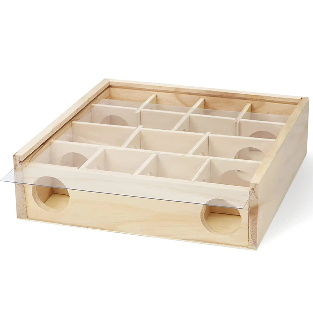 Custom Wooden Hamster Tunnel Maze With Acrylic Cover, Hideout & Tunnel Exploring Toys for Dwarf Hamsters Mice Small Gerbil