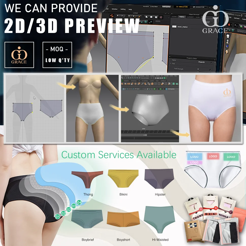 Low Waist Seamless Absorbent Leak Proof Culotte Menstruelle Seamless Menstrual Thongs Underwear Period Tangas Panties for Women