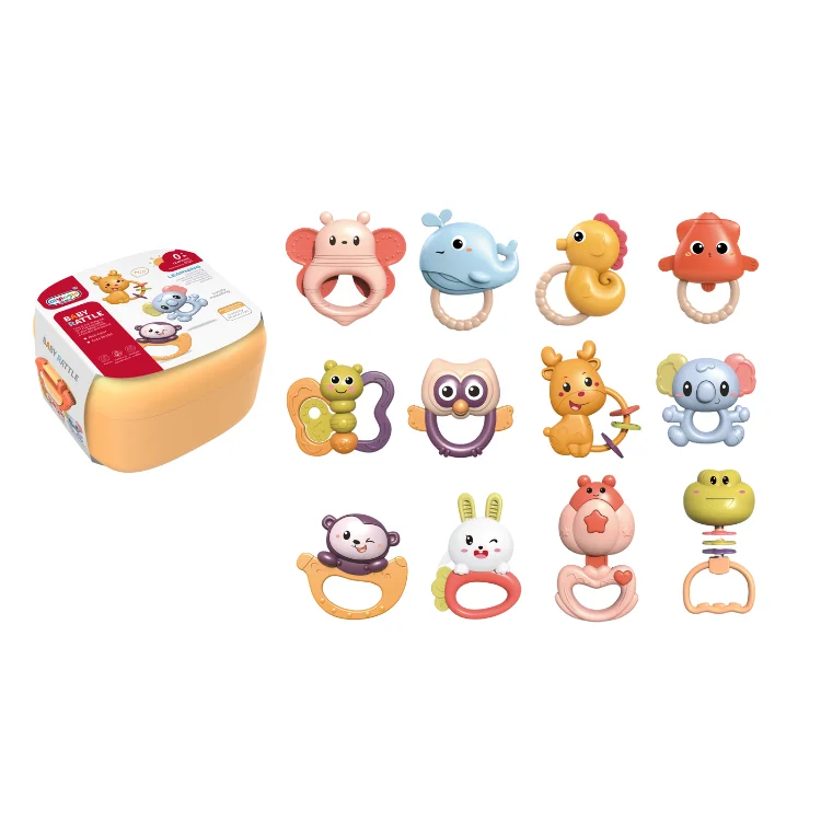 12 pcs set baby rattle gift box set baby rattle bell shake baby first rattle