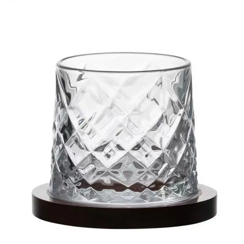 Whiskey glass Household glass spinning gyro glasses Beer wine Crystal revolving glass