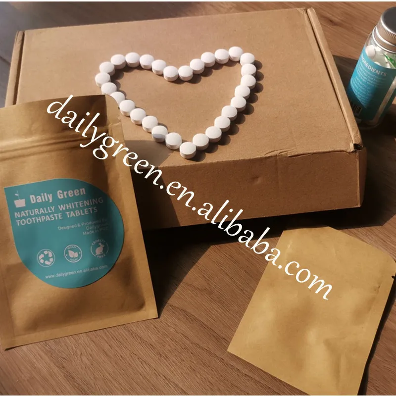 Eco Easy Toothpaste Tabs Toothpaste Tablets With Fluoride Customize 125 Tabs Paper Bag