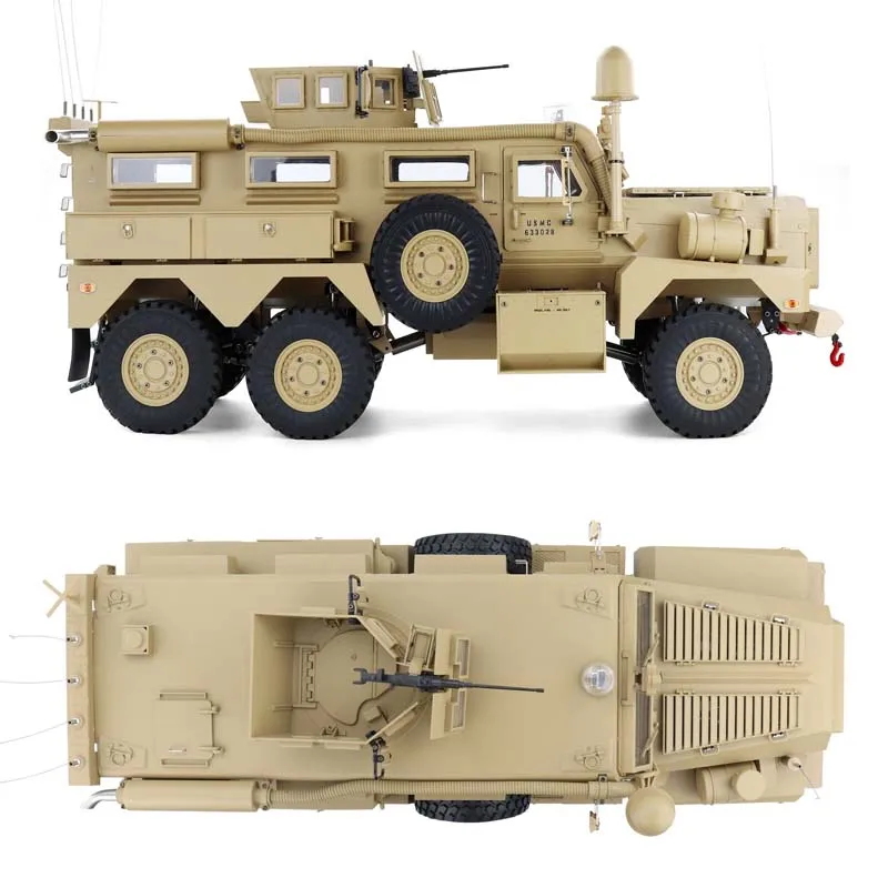 HG-P602Pro Explosion Proof Truck 2.4G 16CH 1:12 Large 6x6 U.S Armored MRAP Vehicle(High Version)