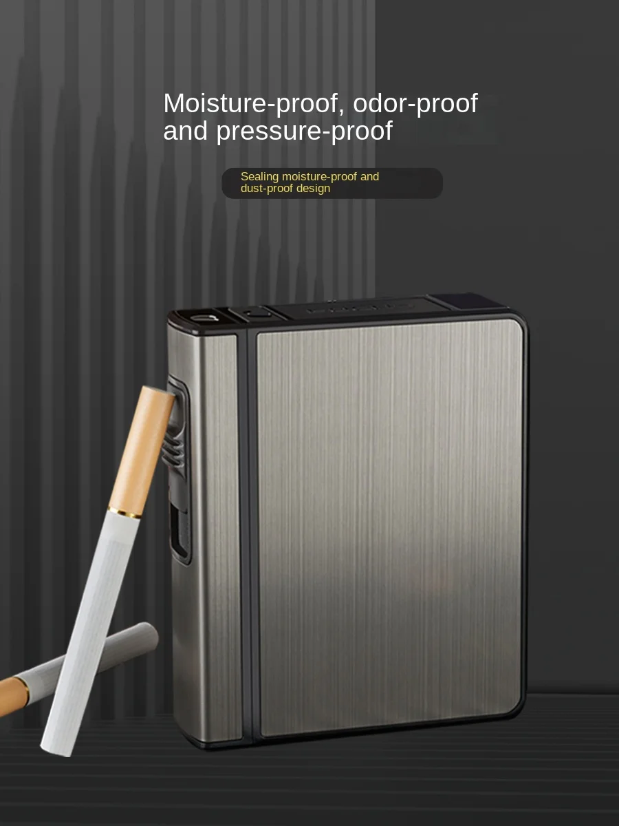 Wholesale metal lighter smoking set Cigarette Box With Gas Lighter Pocket Cigarette Case Box