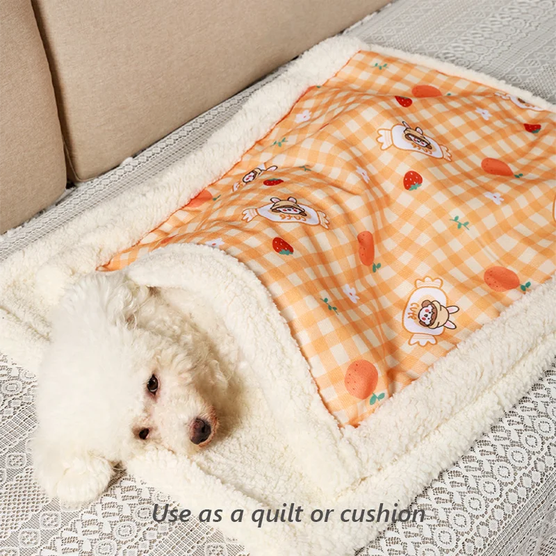 Custom Warm Thickened Fluffy Premium Fleece Pet Blanket Dog Bed Blanket Cute Print Design Washable Fluffy Blanket For Puppy Cat
