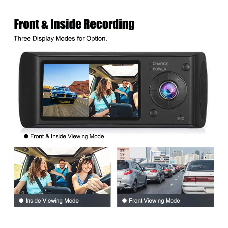 2 7 'Полный ЖК-дисплей AHD Автомобильная резервная DVR GPS двухобъективный фотоаппарат вид изнутри емкость Dash