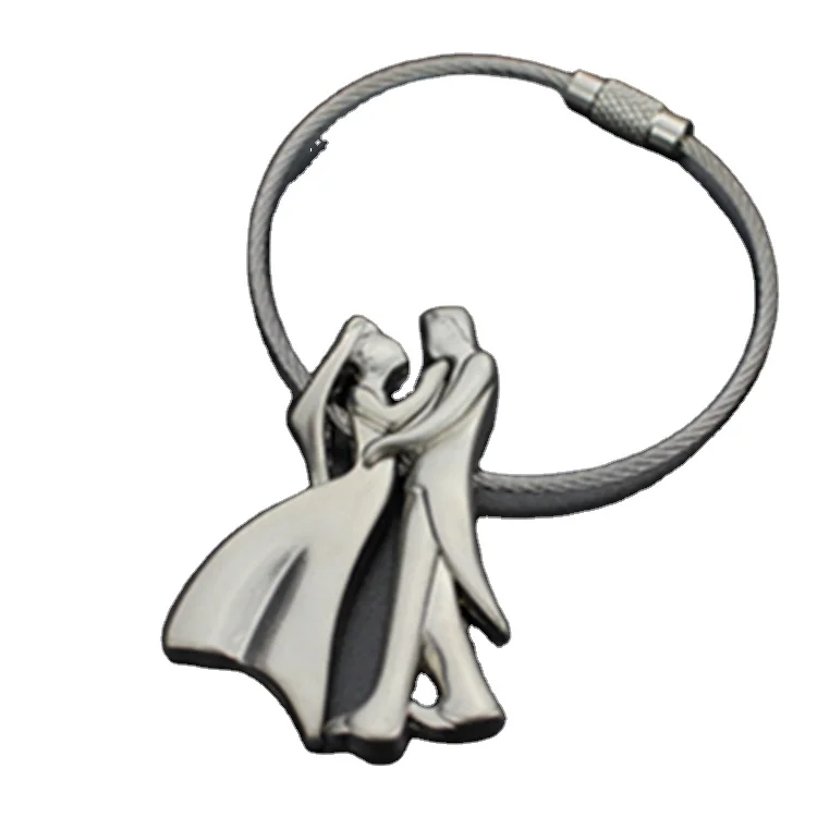 Stainless cable dancer man and women creative fashion alloy keyhcain for gift promotion