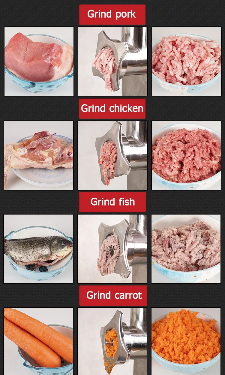 Heavy Duty Food Processing Machine Commercial Electric Meat Mincer Stainless Steel Meat  Grinder