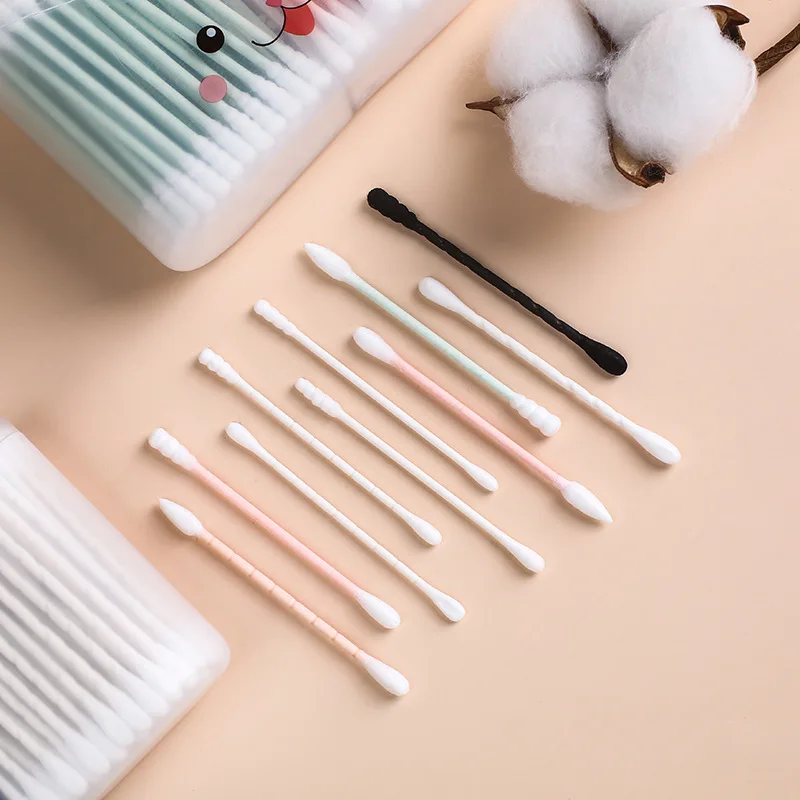 200pcs transparent box packaging soft touch disposable  multi-purpose cotton swab