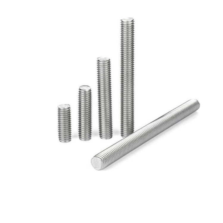 High Quality Different Sizes Custom Made  Threaded Aluminum Rod Steel Threaded Rod