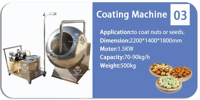 Famous brand coating nut with sugar or flour equipment nut snack flavoring machine peanut coating and seasoning production line