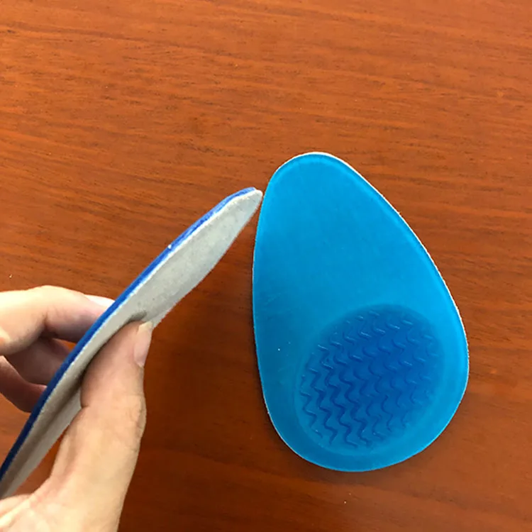 Factory direct sales support customized logo half insole cushioning silicon gel high heel cup pads height increase gel heel pad