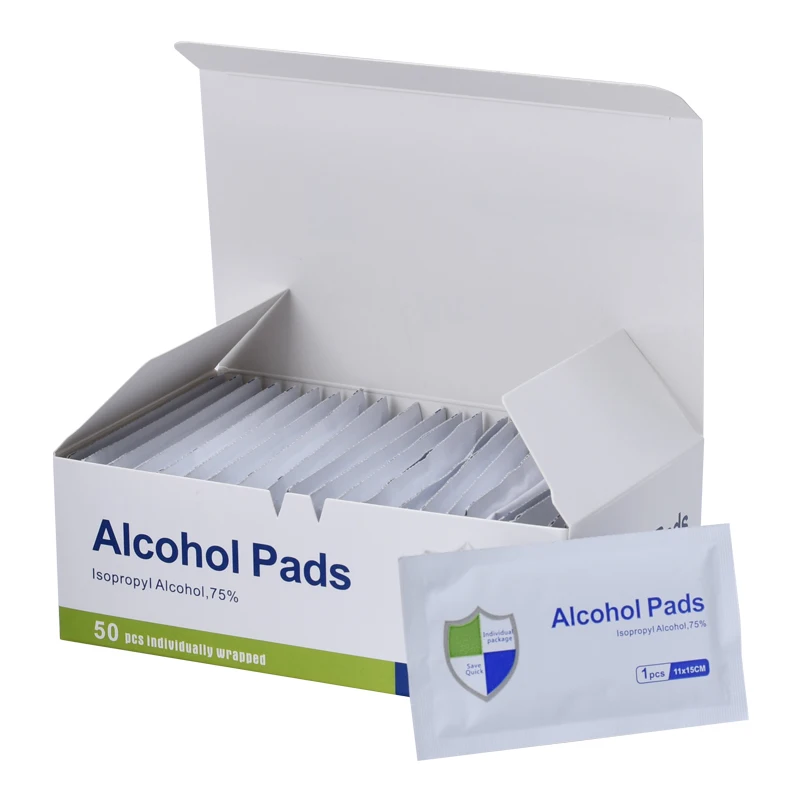 alcohol prep pads  75% isopropyl alcohol prep pads for hospital or household use