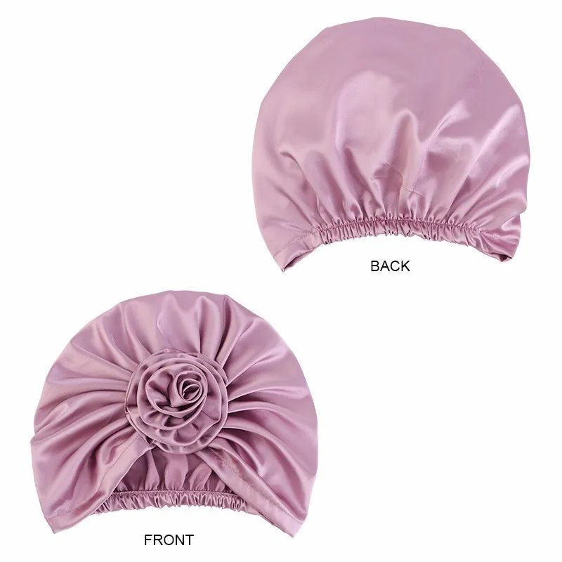 Women Emulation silk plate flower turban Muslim Decoration hat Lady beauty cosmetics in Hair cover hat