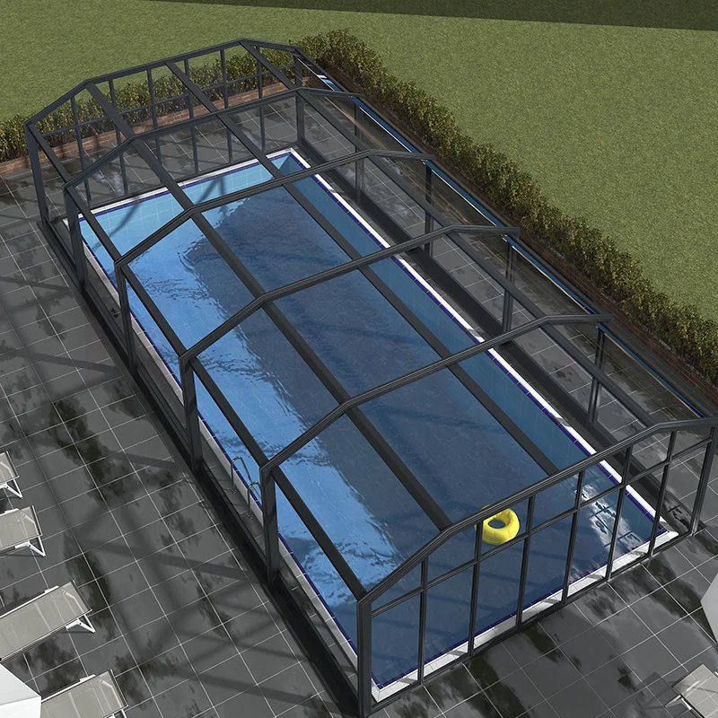 Baivilla Factory Direct Motorized Telescopic Big Swimming Pool Enclosure For Hotel