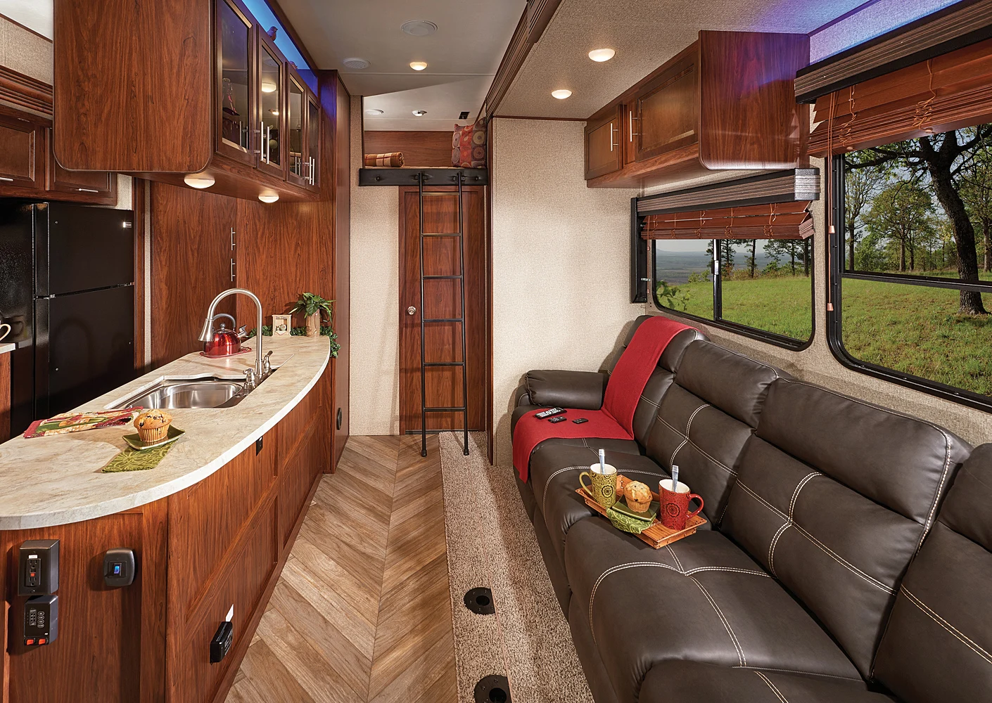 Прицеп для игрушечного буксировщика, 5-е колесо, самоходные конструкции, с шаговым фургоном/задней спальной камерой/отдельным гаражом 12 дюймов, 2020