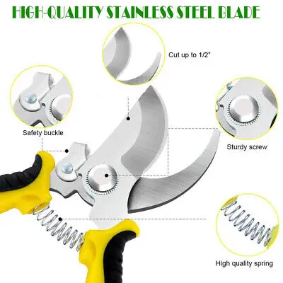 SUNSHINE Stainless Steel Multi-Purpose Garden Pruning Shears with High Hardness and Sharp Blades for Fruit Flowers and Trees