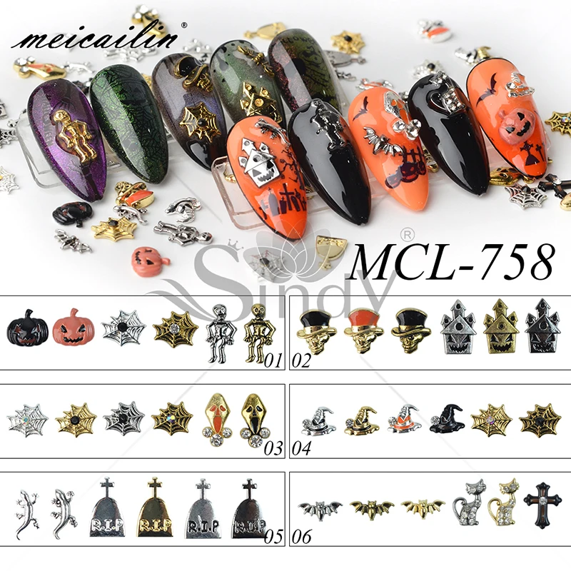 Halloween Different Metal Alloy Pumpkin Ghost House Witch Hat Shaped