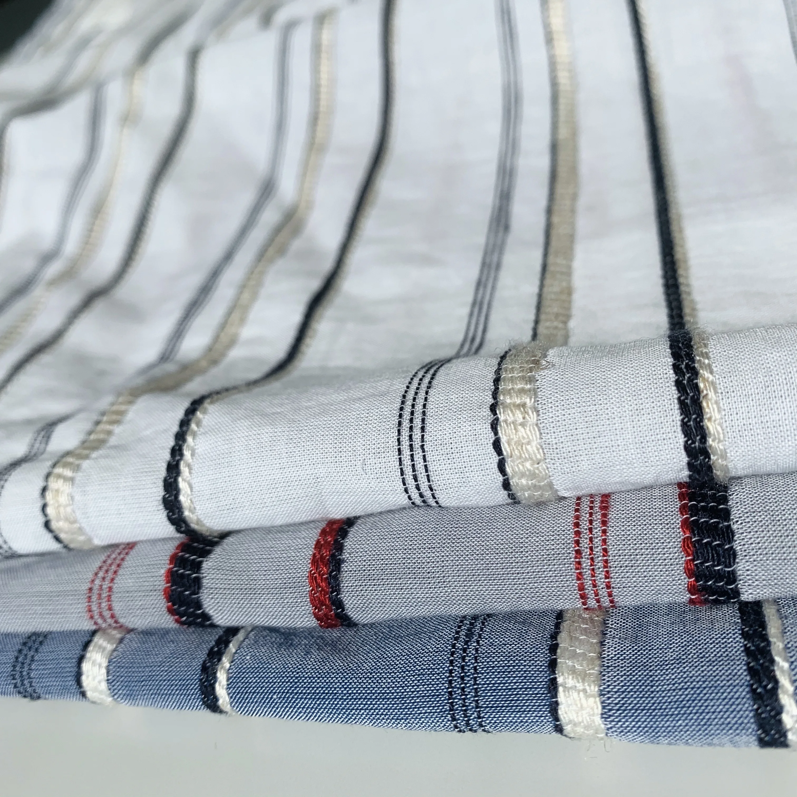Japanese yarn dyed stripe dobby clothing linen fabric for clothes KYC666-55 D/#1