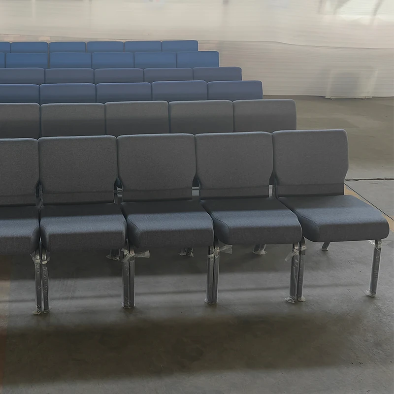 Factory Modern Popular Wholesale Cheap Stackable Metal Leg Upholstered Church Chairs  Theater Furniture For Auditorium