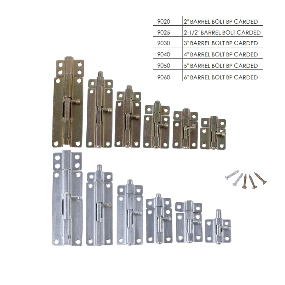 Латунный цилиндрический дверной болт и оконный болт высокого качества 2, 3, 4, 5, 6 дюймов