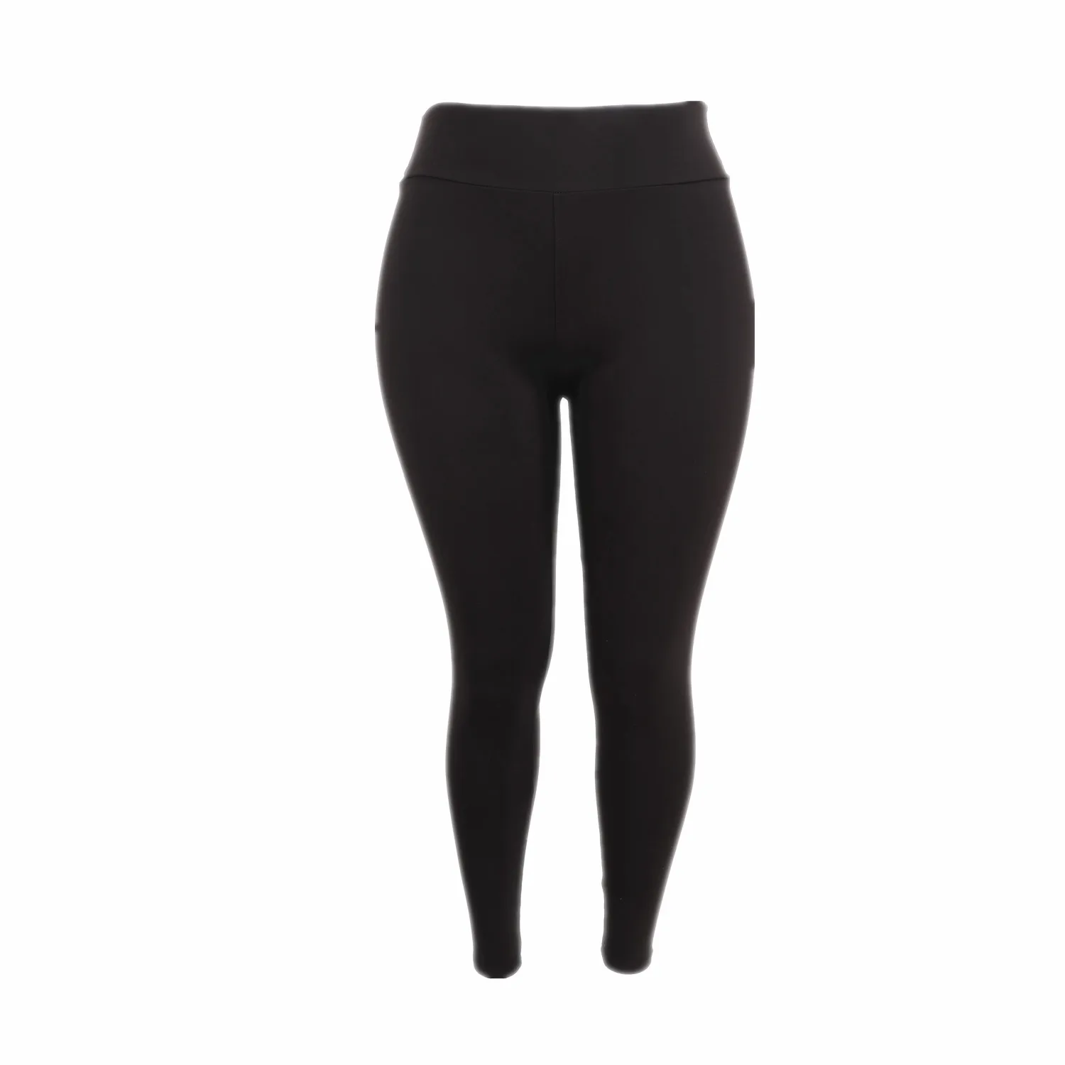 High quality  200gsm thick polyester spandex stretch pants buttery soft Solid Plain Black Color basic women yoga band leggings