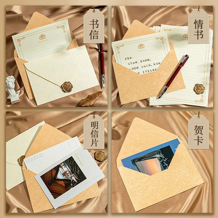 Custom Printing Textured paper Thank You Note Cards letter and envelop set