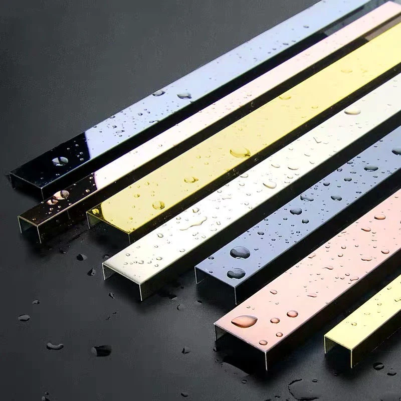 High Quality Decor Interior Decorative Gold Ceramic Tile Trim Profile Stainless Steel Tile Trim U Shape