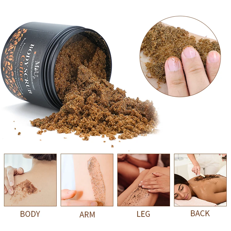 Private Label Custom Jar Natural Organic Vegan Deep Cleansing Exfoliante Face Sugar Scrubs Skin Care Whitening Coffee Body Scrub