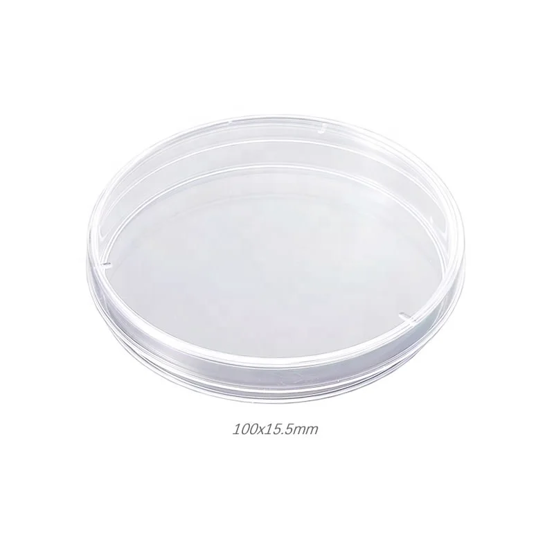 100x15.5mm Disposable Cell Culture Dish  Sterile Bacterial Tissue Petri Dish with Lid Lab Accessories
