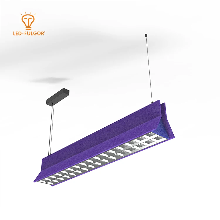 LED FULGOR 40 PET felt Color options UGR 19 office acoustic pane Linear LED light luminaire